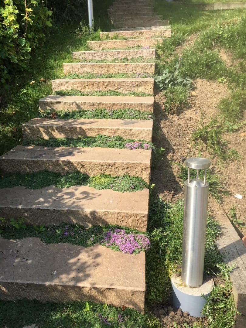 escalier extérieur en pierre pour l'aménagement d'une allée